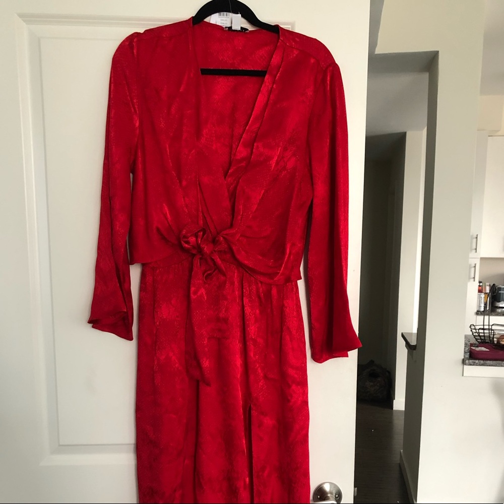 Brand new Topshop snakes skin red silk dress